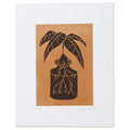 LINO CUT, AVOCADO SPROUT-BROWN